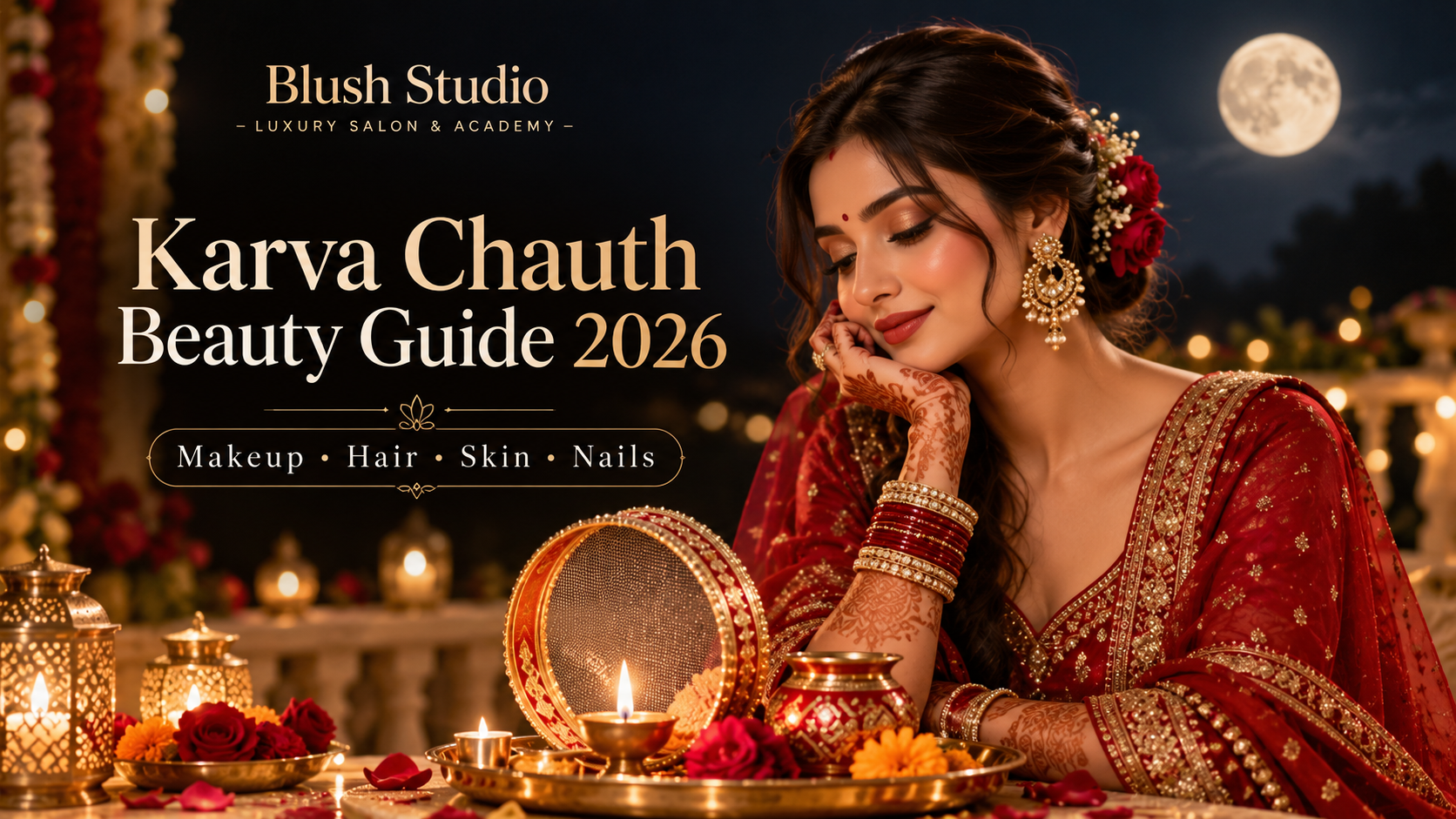 Karva Chauth Beauty Guide 2026 – Makeup, Hair, Skin & Nail Tips